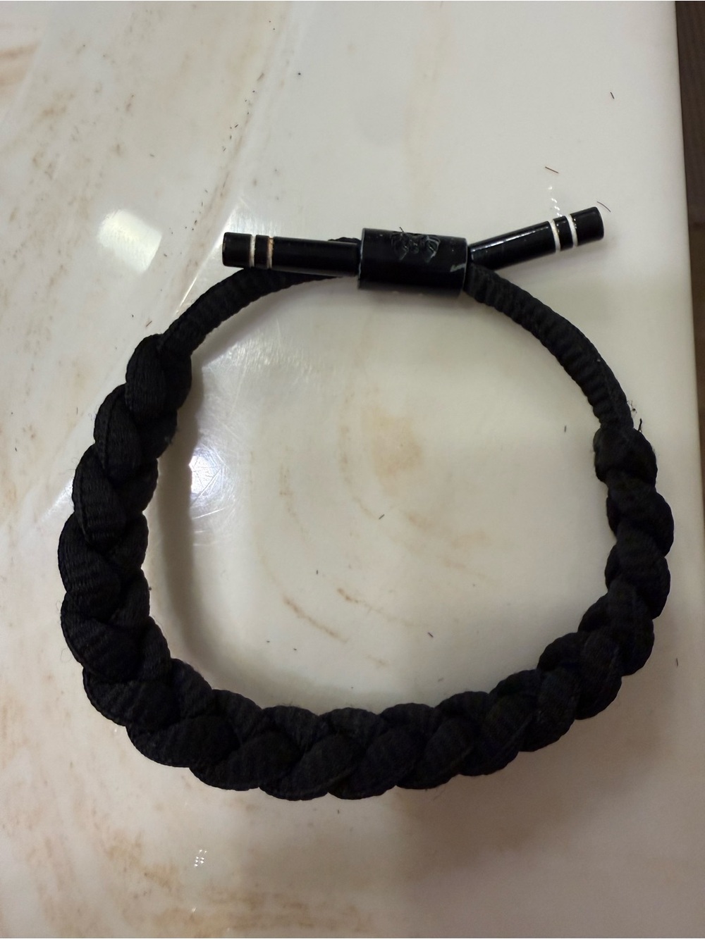 Braided Black Rope Bracelet with Toggle Accent